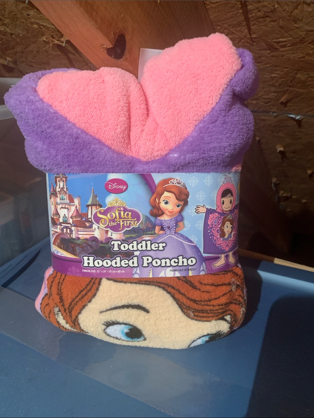 Disney Sofia the First Toddler Hooded Poncho - Pink & Purple